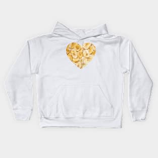 Banana Chips Snack Food Photo Heart Kids Hoodie